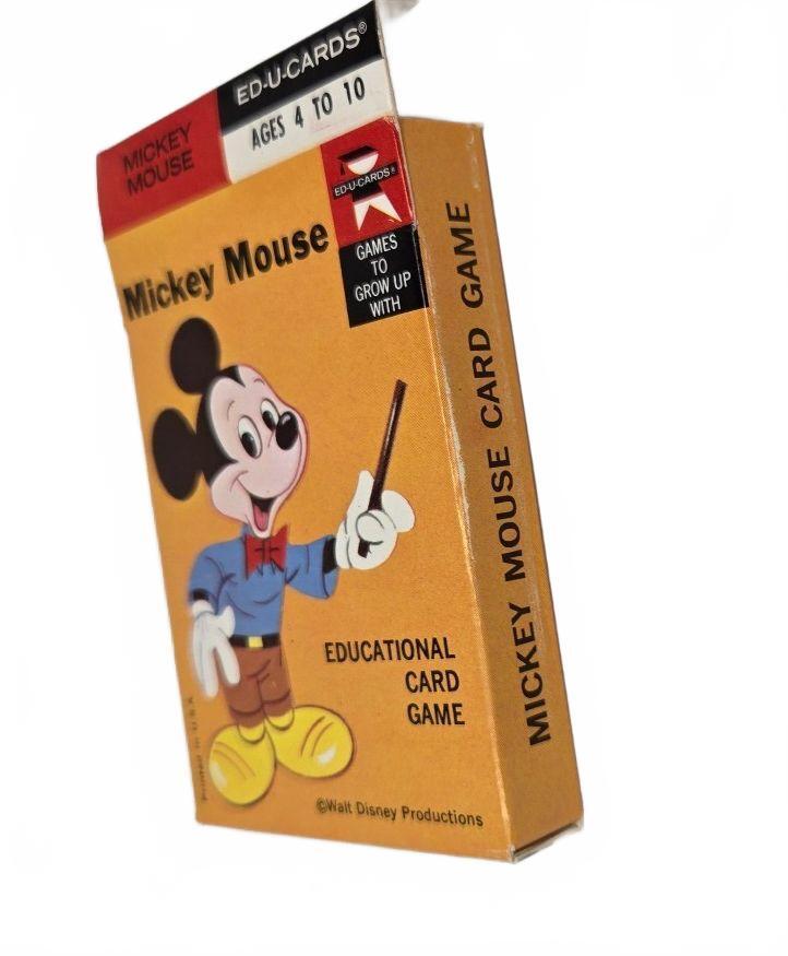 1970s Mickey Mouse Educational Numbers Card Game Part of "Games To Grow With"