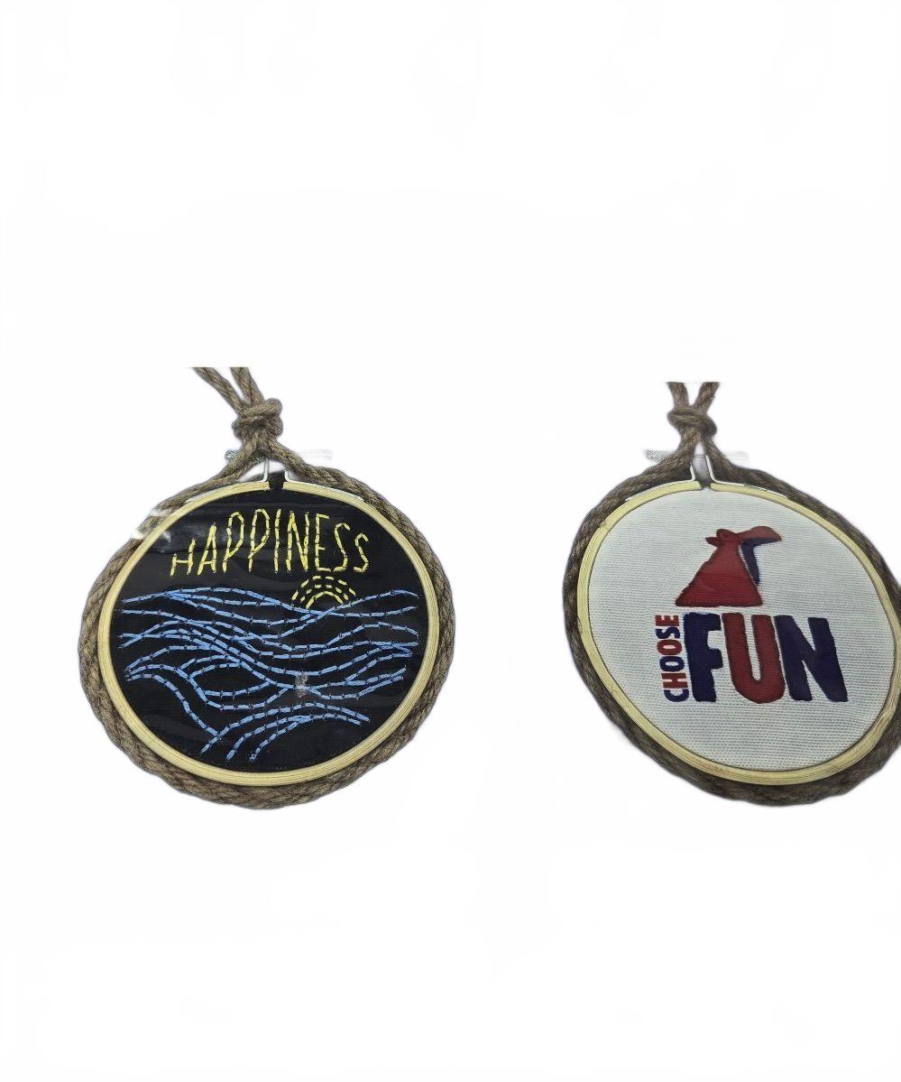 Creativity at Sea Embroidered Hoop Kits - Happiness and Choose Fun