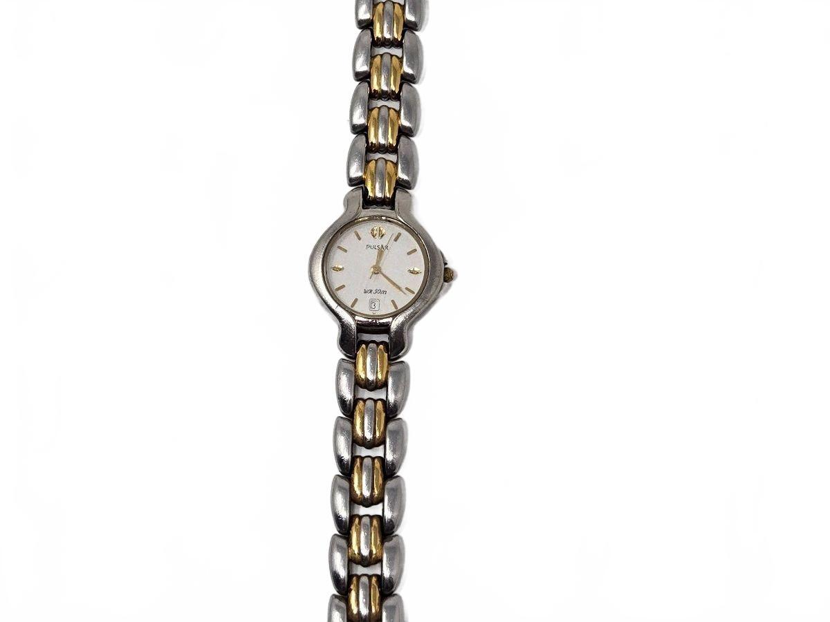 Vintage Pulsar Two-Tone Stainless Steel Women's Dress Watch with White Dial