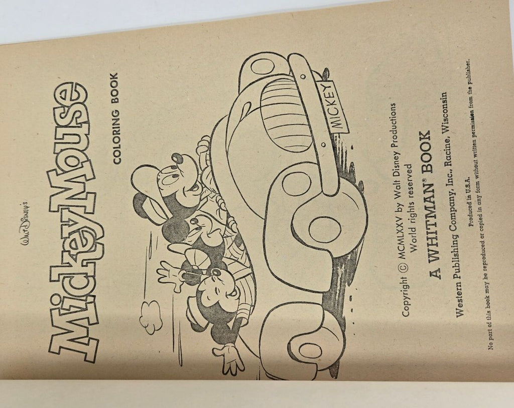 1975 Walt Disney Mickey Mouse "Haunted House" Coloring Book Published by Whitman