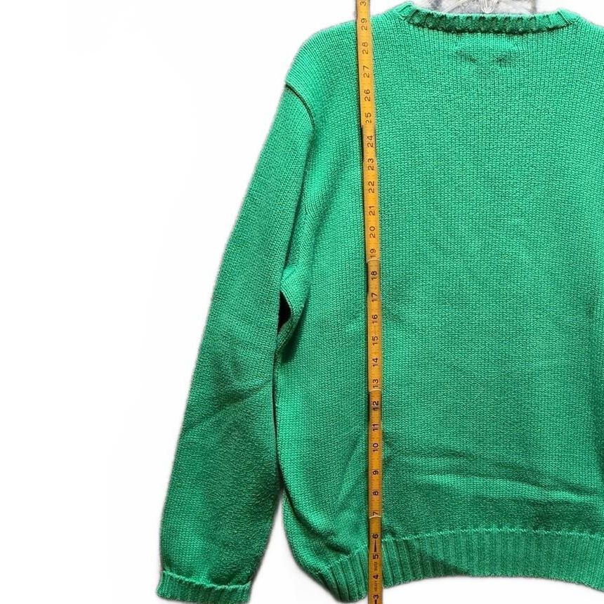Vintage 90s Polo Ralph Lauren Kelly Green Cotton Crewneck Sweater Large