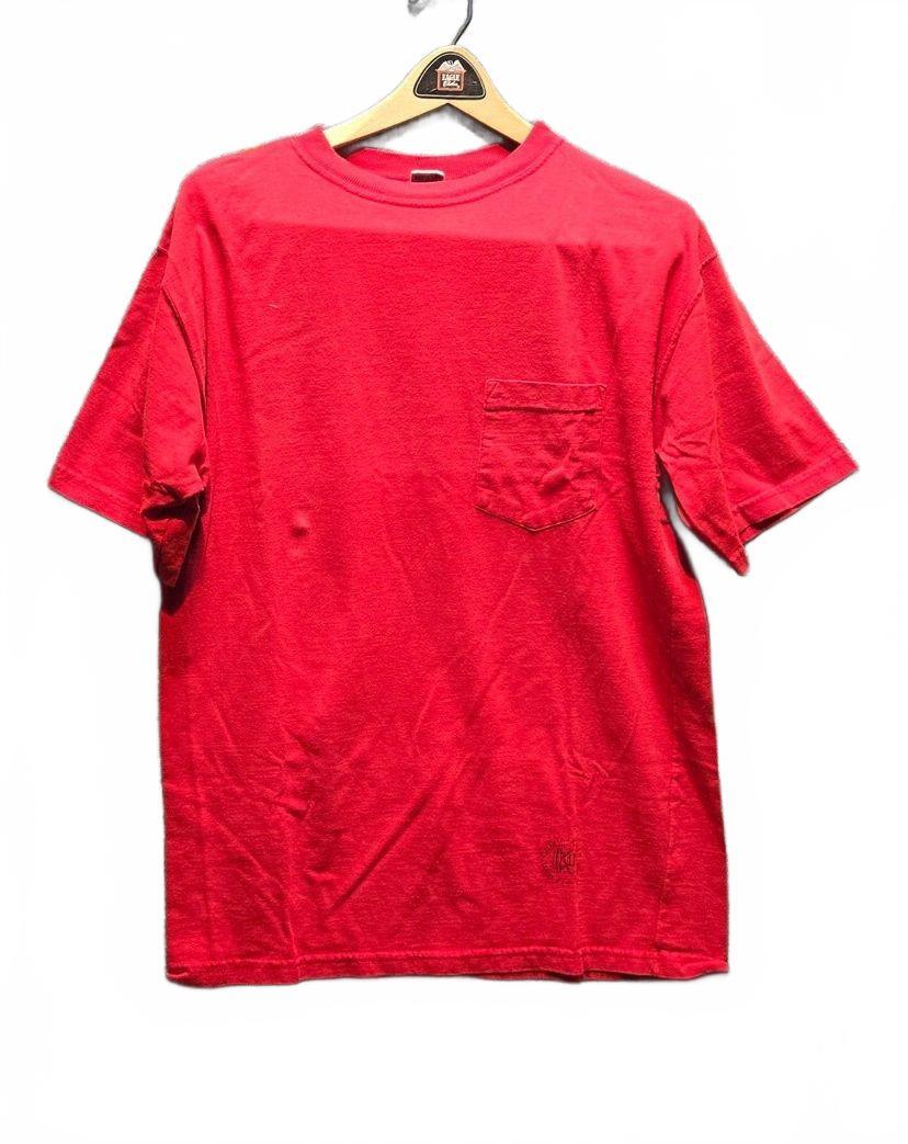 Vintage Calvin Klein Men's Red Pocket T-Shirt Crewneck Hem Logo Xl