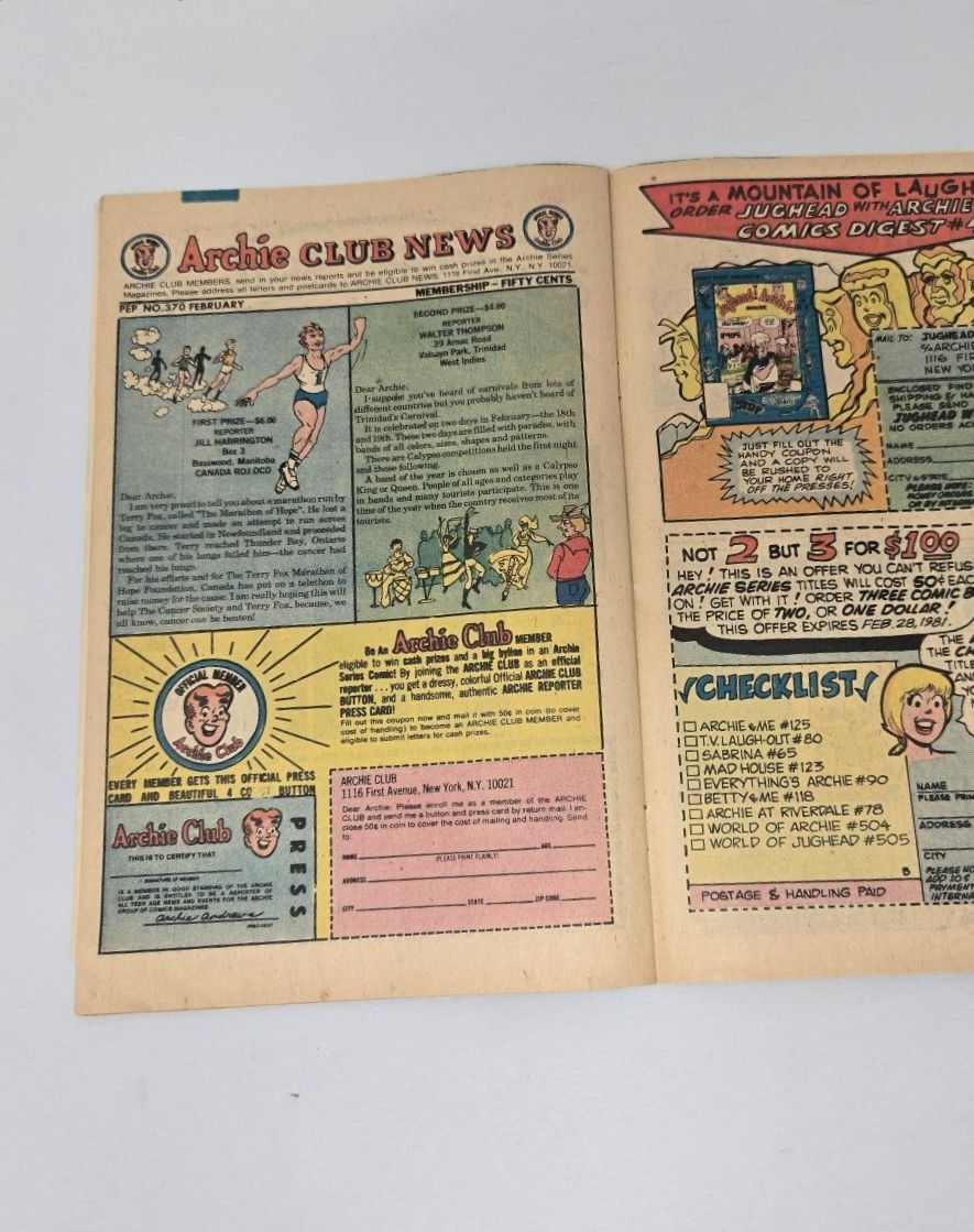 Archie Prep Comic Book #20 Vintage 1986