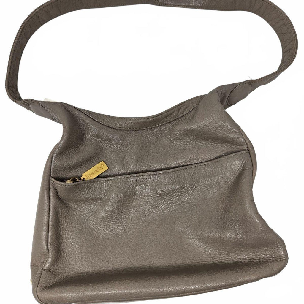 Vintage Tignanello Taupe Gray Slouchy Pebbled Leather Hobo Shoulder Bag