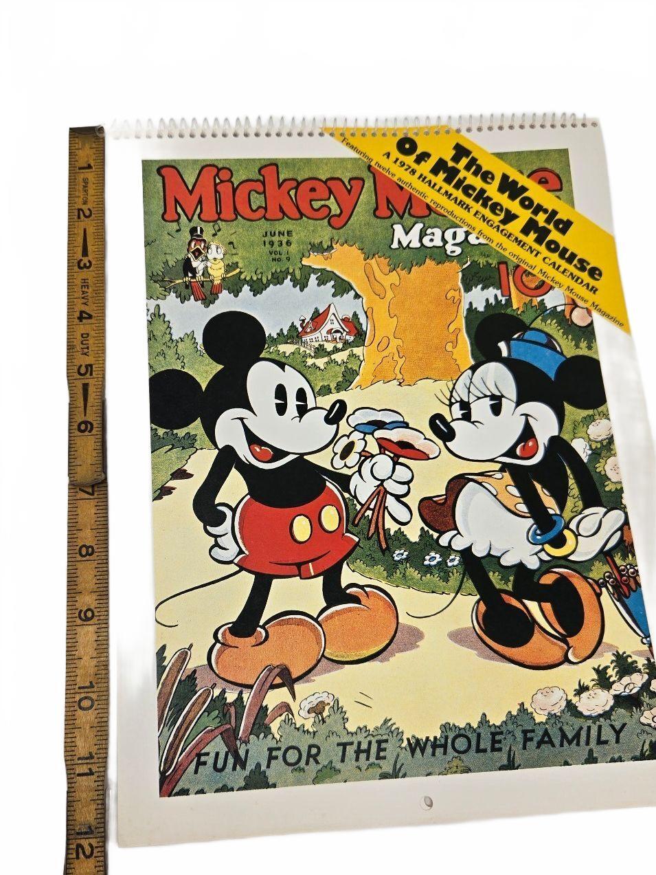 Vintage 1978 Disney The World Of Mickey Mouse Hallmark Engagement Calendar