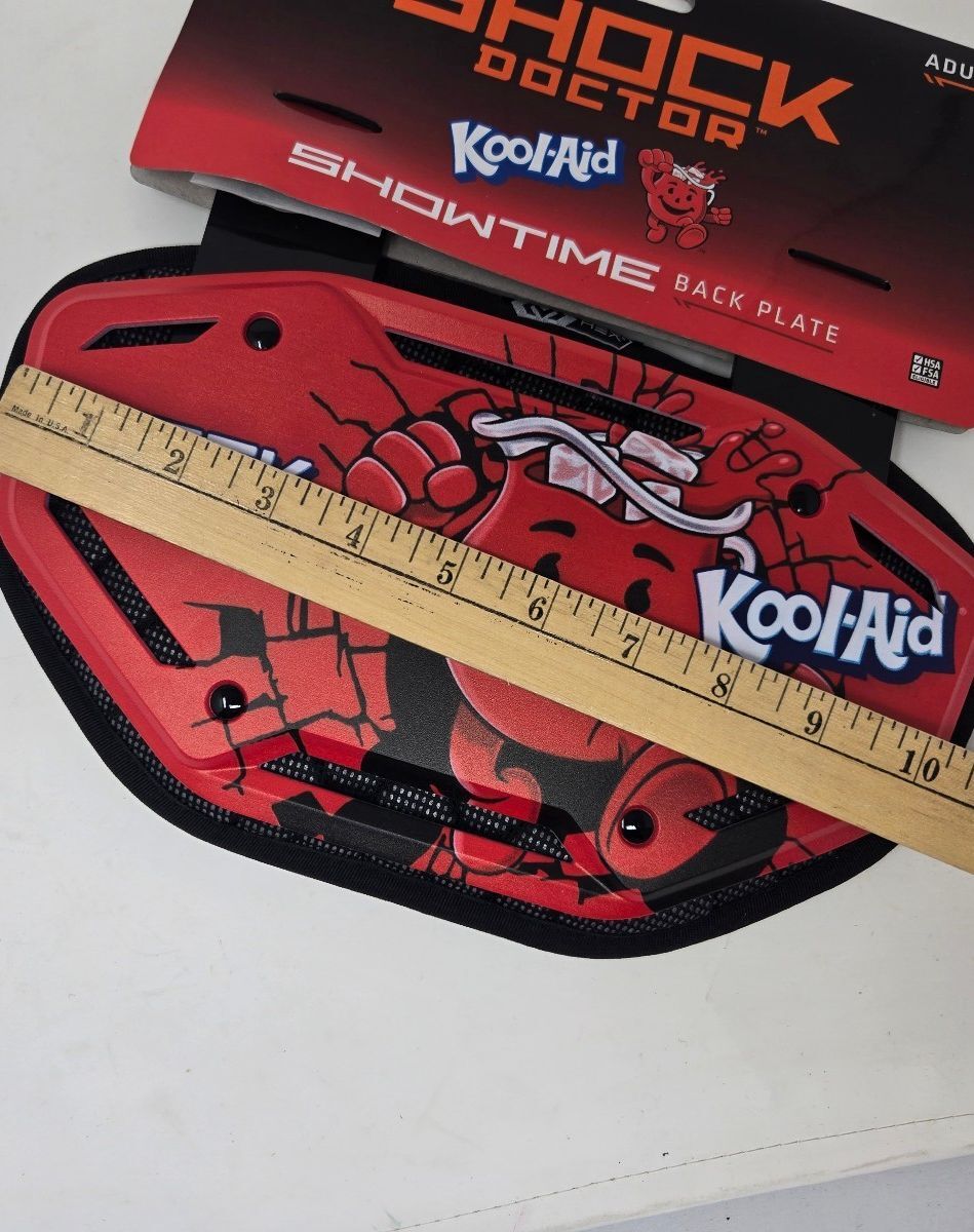 Shock Doctor Showtime Kool-Aid Football Back Plate Pad Cherry Adult Red New