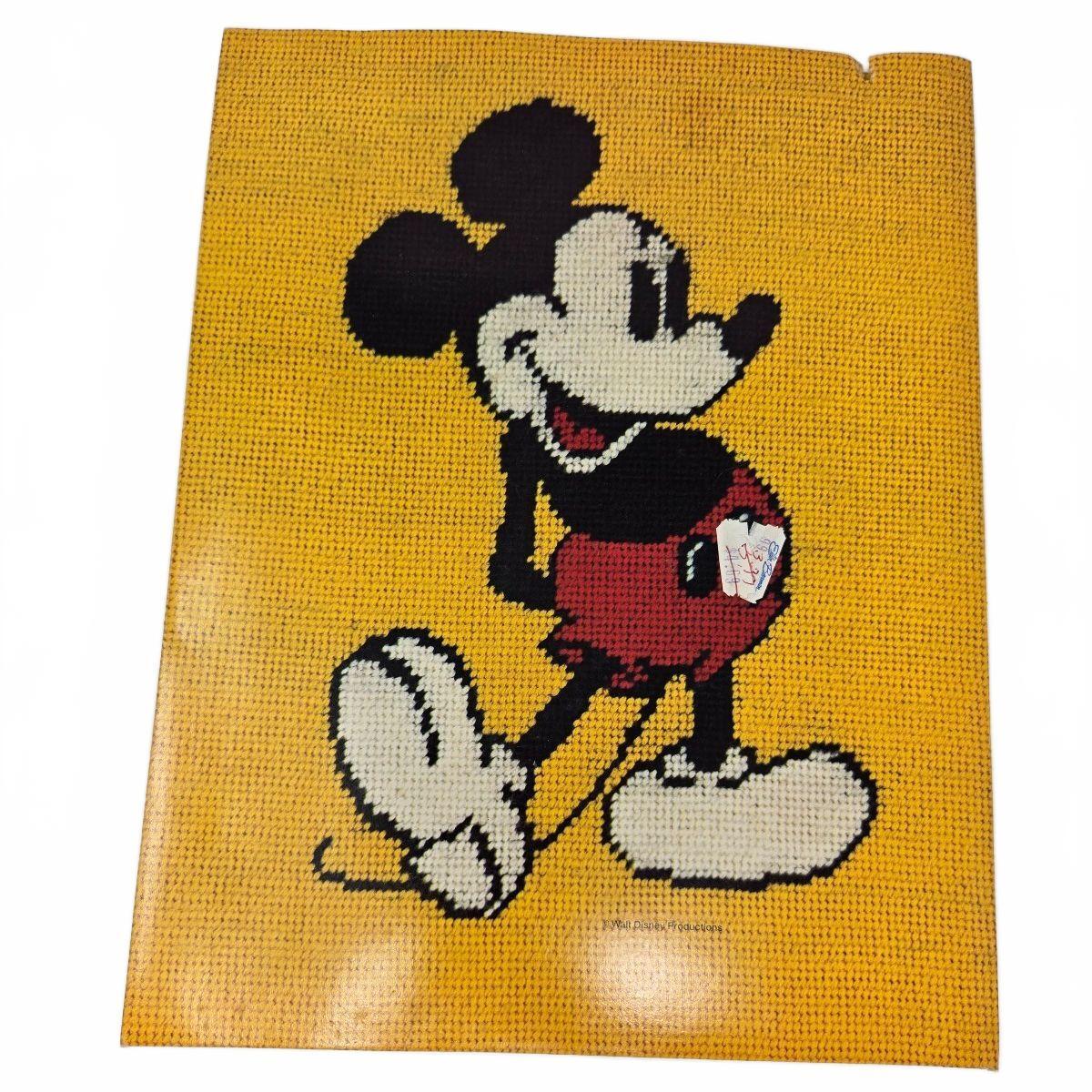 Vintage Walt Disney Mickey Mouse School Pocket Folder Yellow Portfolio Retro 80s