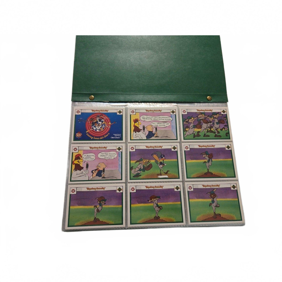 Vintage 1990 Upper Deck Looney Tunes Comic Ball Series 1 Green Card Album
