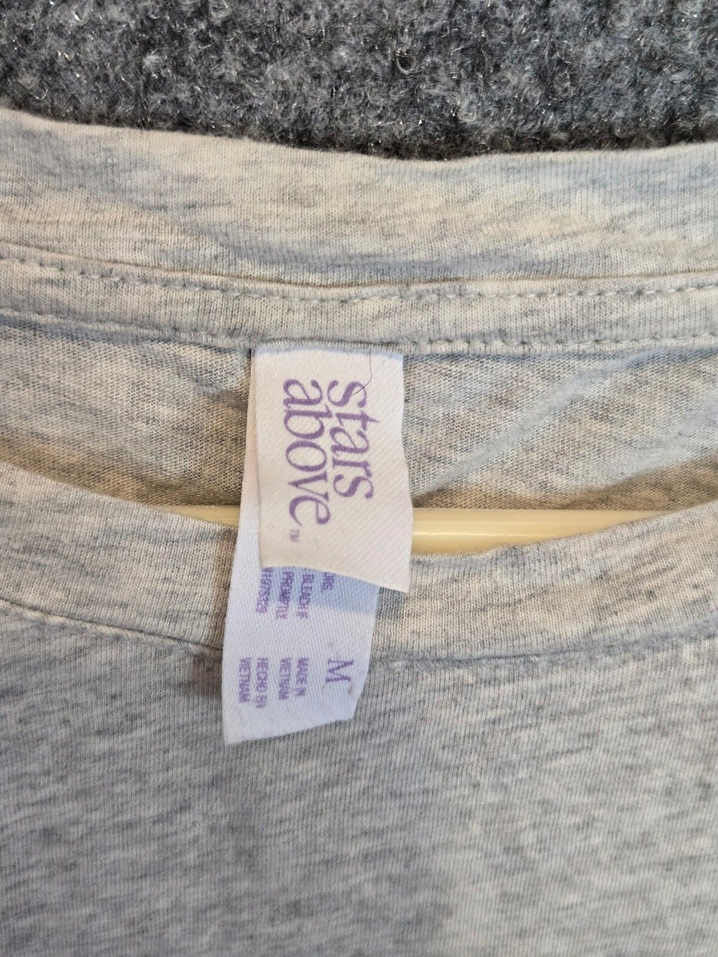Light Gray Melange Raw Hem Cropped T-Shirt Size M Relaxed Fit Crewneck