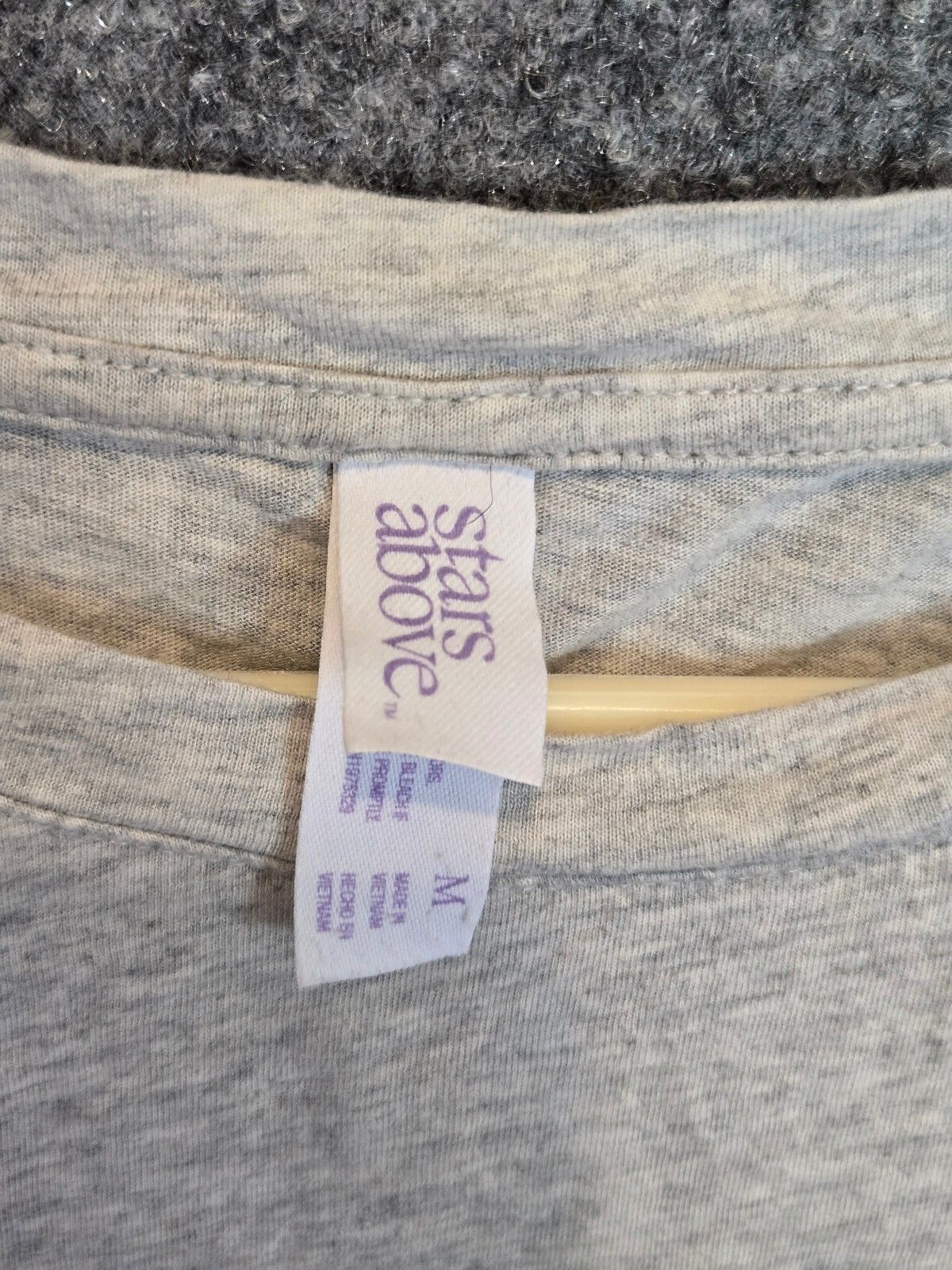 Light Gray Melange Raw Hem Cropped T-Shirt Size M Relaxed Fit Crewneck