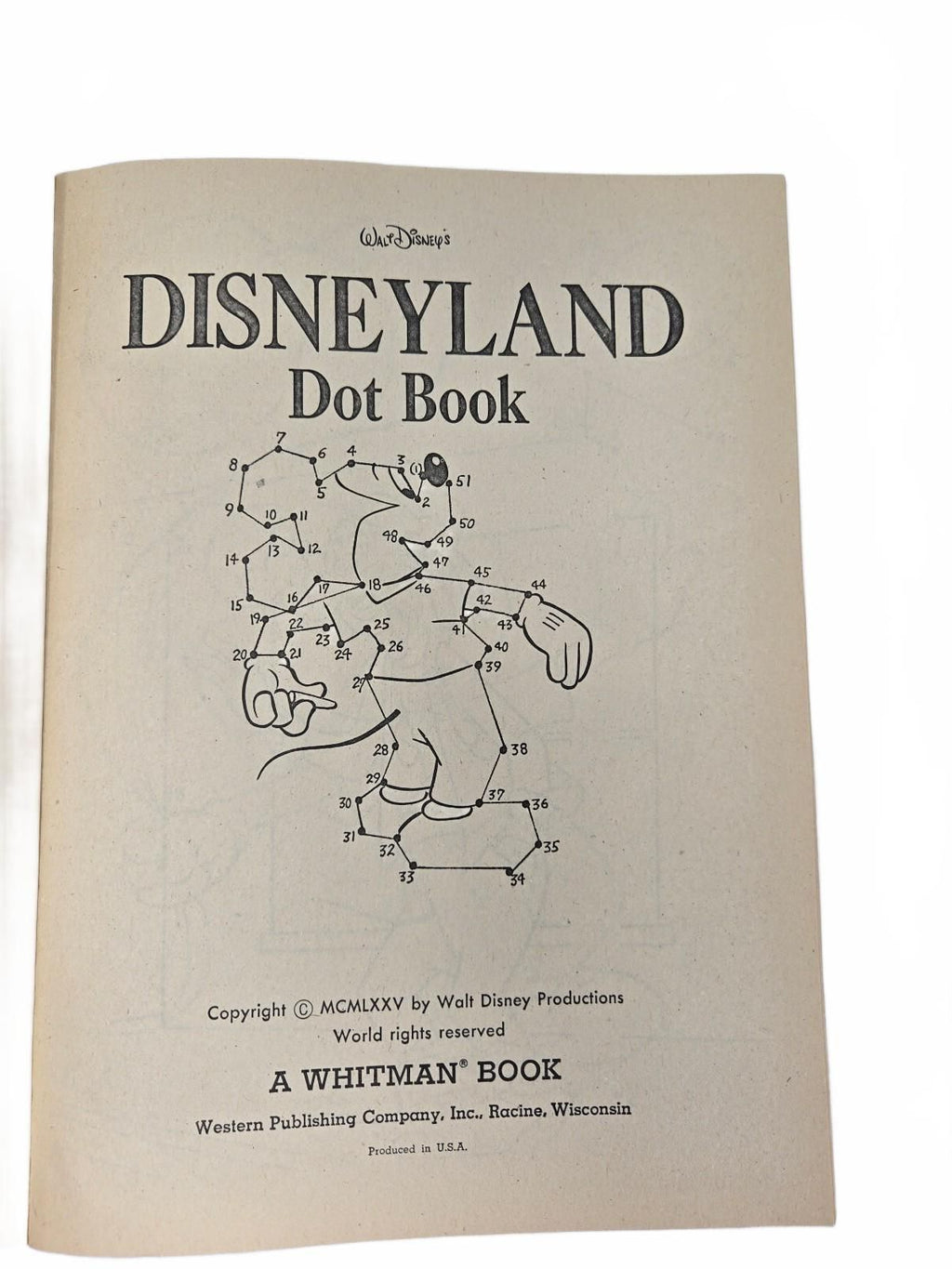 1975 Walt Disney's Disneyland Dot Book NOS