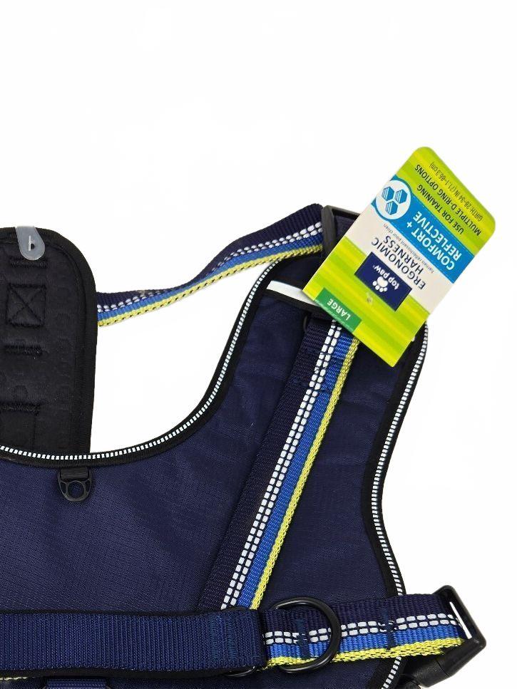 Blue reflective dog harness Ergo Paw NWT