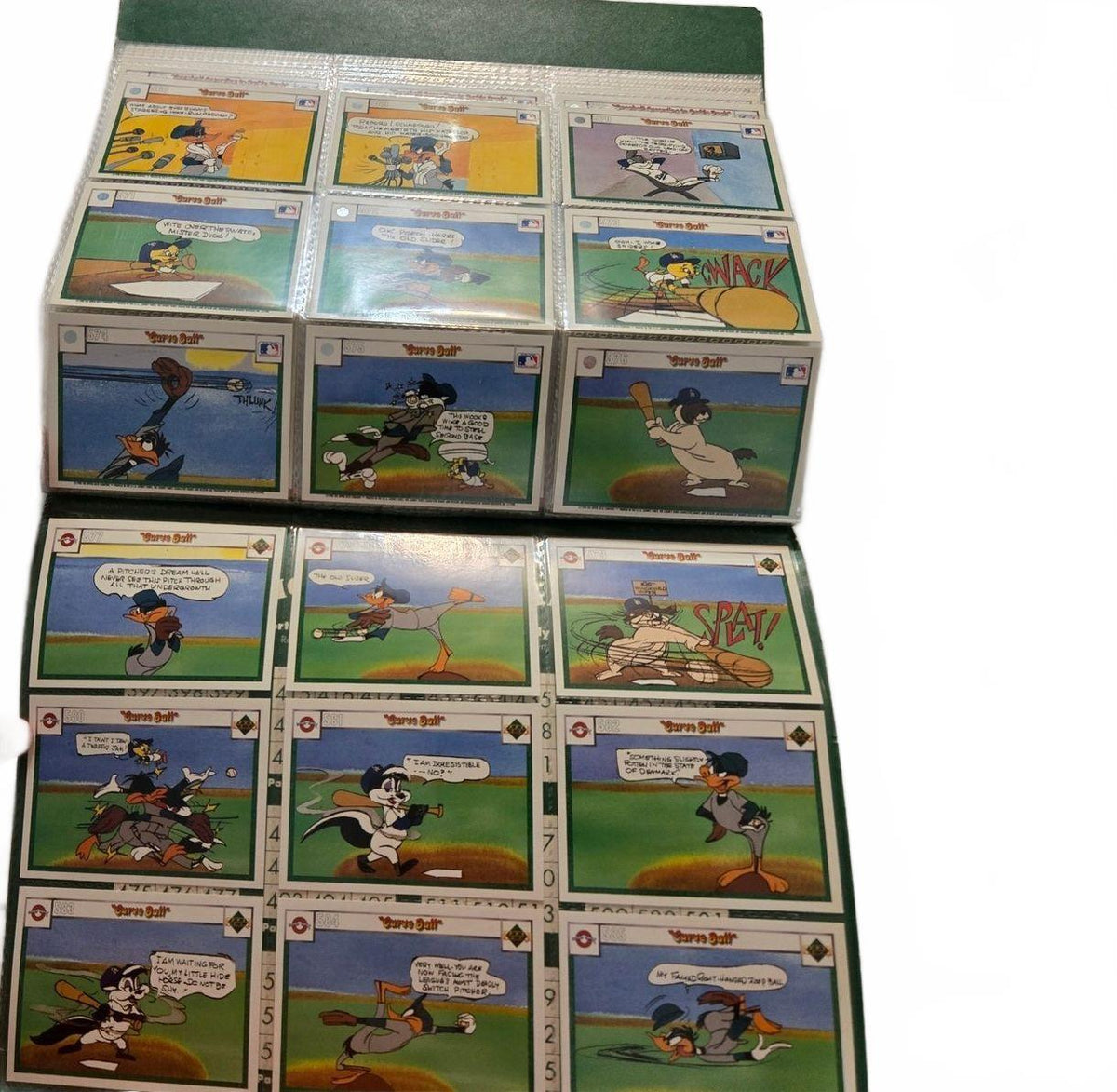 Vintage 1990 Upper Deck Looney Tunes Comic Ball Series 1 Green Card Album