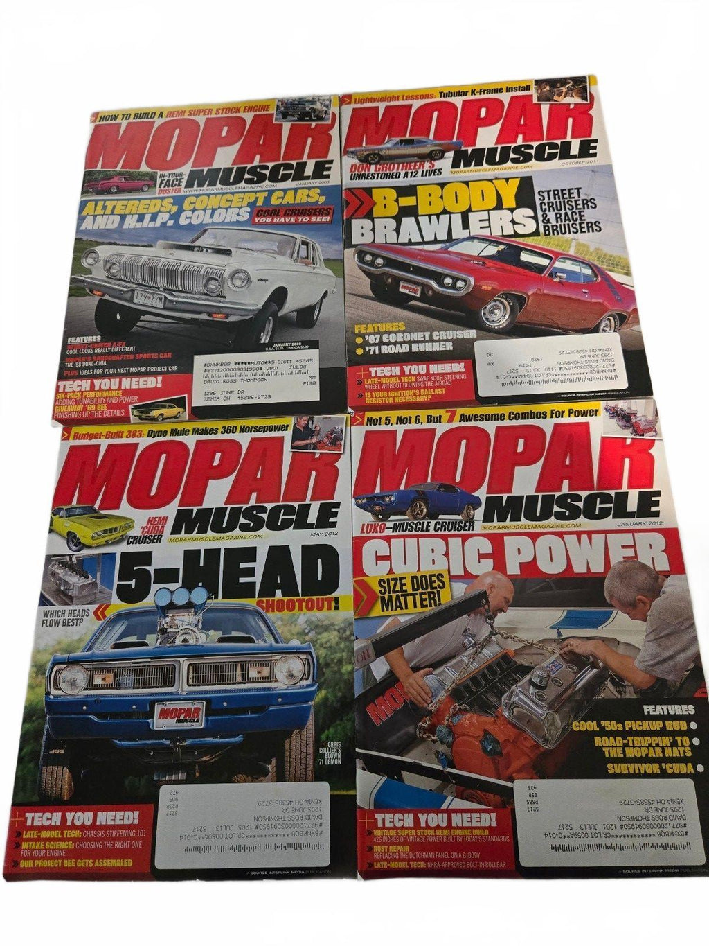 Mopar Muscle Magazine Lot of 4 Issues - Muscle Car Enthusiast
