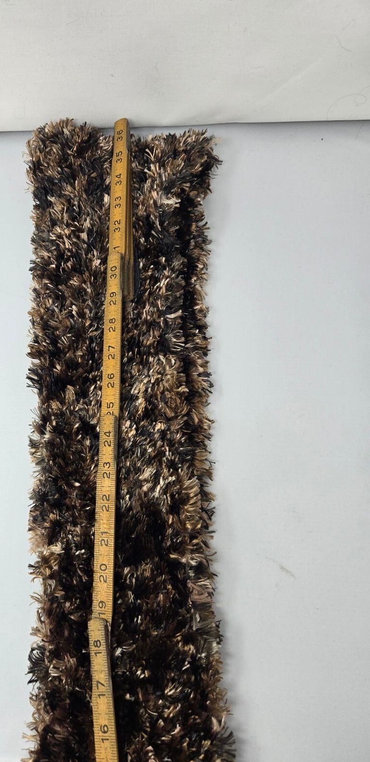 Vintage Brown Shaggy Eyelash Knit Scarf Metallic Bronze Feather Boa Style