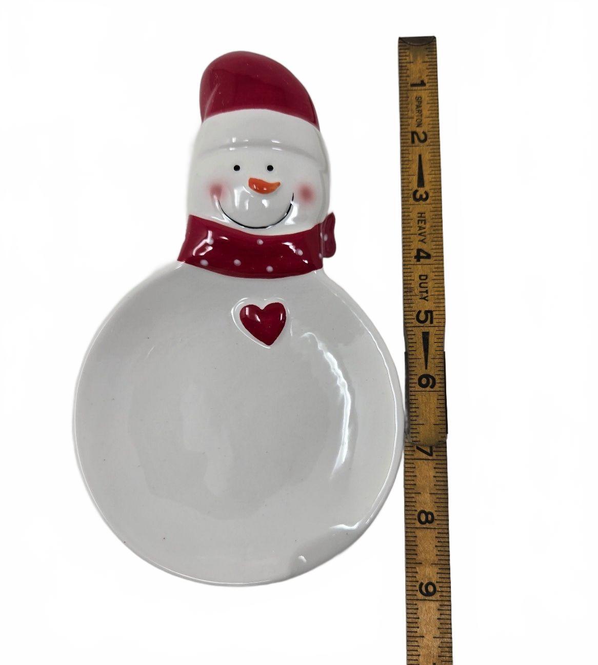 Snowman Glass Serving Plate
