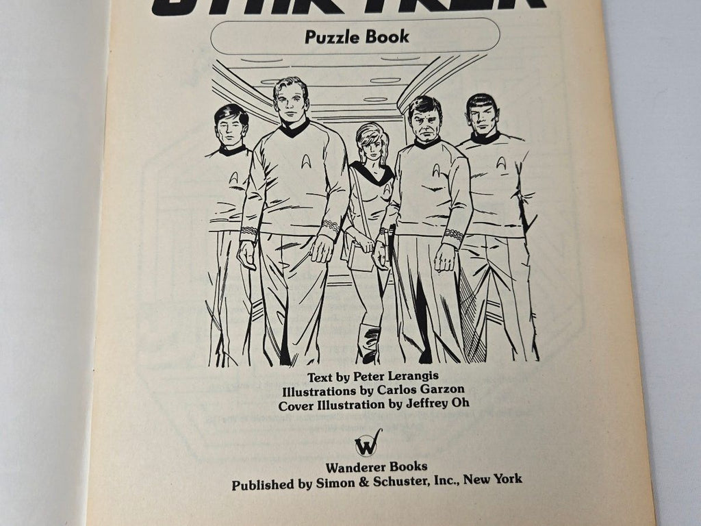 Vintage 1986 The Star Trek Puzzle Book Wanderer Books Peter Lerangis 20th Anniversary