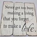 Black wooden sign